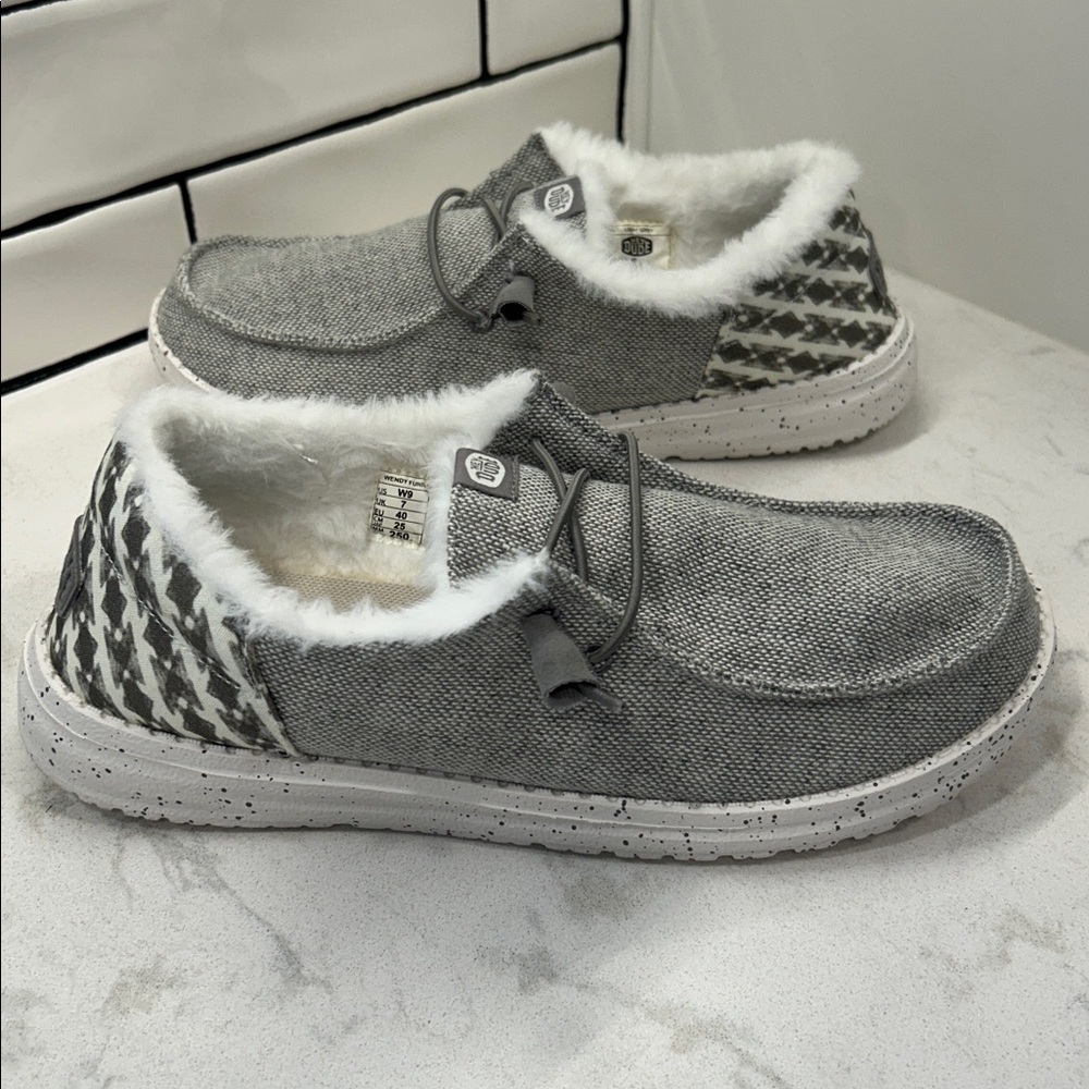 Hey Dude Wendy Funk Wool Light Grey Slip On Shoe Women's Size 9 - Picture 15 of 16